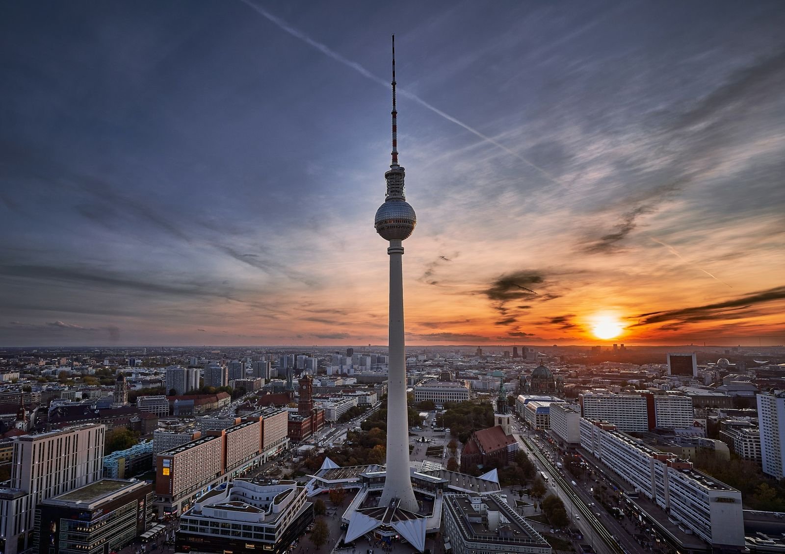 Berlin skyline at sunset